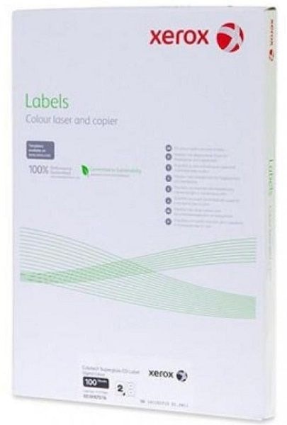 Папір A4 Xerox Mono Laser  2UP (прямі кути) 210x148.5мм 100арк. (2 наклейки на 1арк.)