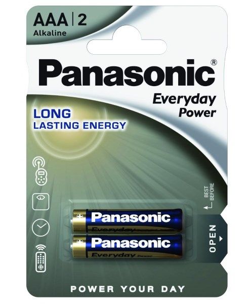 Батарейки AAA  Panasonic ALKALINE EVERYDAY POWER (2шт/уп)  (LR03REE/2BR)