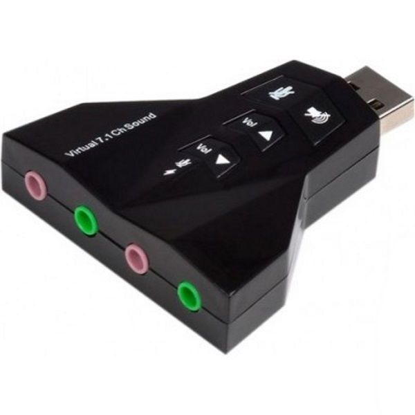 Звукова карта C-Media Dynamode USB (7.1) 8 каналів Virtual, 2 стерео-вихода, 2 моно-входа, RTL 3D