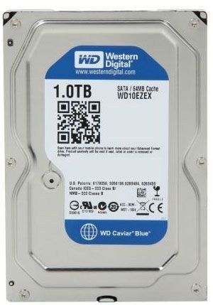 Жорсткий диск 3.5"  1TB Western Digital Caviar Blue  SATA 3  64MB 7200rpm (WD10EZEX)