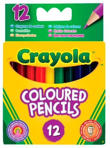 Crayola Кольорові олівці короткі  12шт. (4112)