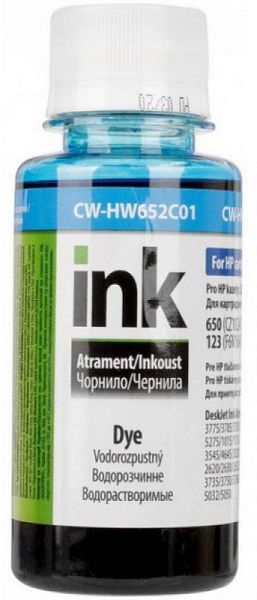 Чорнило HP 650/652/123  100мл  Cyan  (CW-HW652C01)  *ColorWay