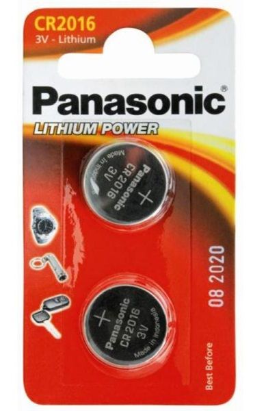 Батарейки CR2016  Panasonic Lithium (2шт/уп.) (CR-2016EL/2B)