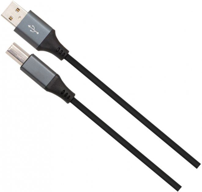Кабель USB2 Cablexpert CCBP-USB2-AMBM-15 A-папа/B-папа, сірий, преміум 4,5м