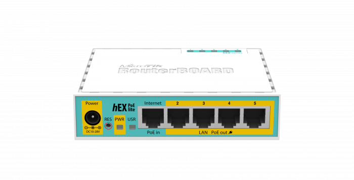 Маршрутизатор MikroTik RB750UPr2 (hex Lite) (PoE, Level4, підходить в якості комутатора, брандмауера, VPN клієнта (PPPoE, PPtP, L2TP)