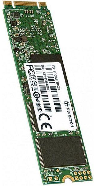 Твердотільний диск M.2  120GB Transcend 820S   3D NAND, 2280, SATA 3, up to 500/350 MB/s  (TS120GMTS820S)
