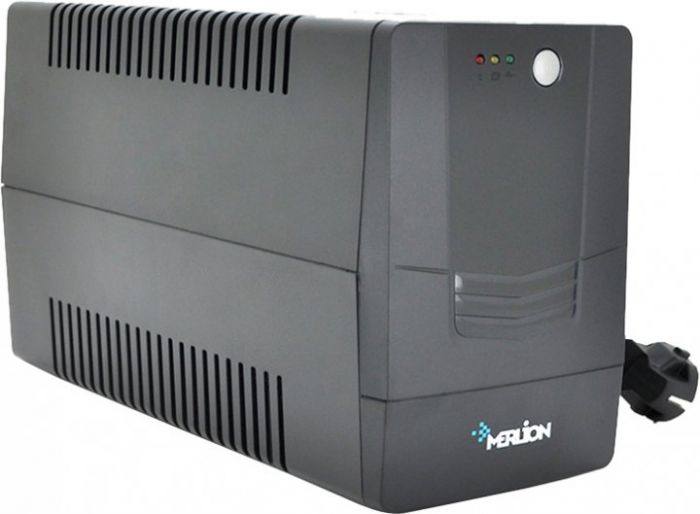 Блок безперебійного живлення Merlion Velli 1K (600W) LED (162-290VAC, AVR 1st, 4 SCHUKO, 2x12V7Ah, plastik)
