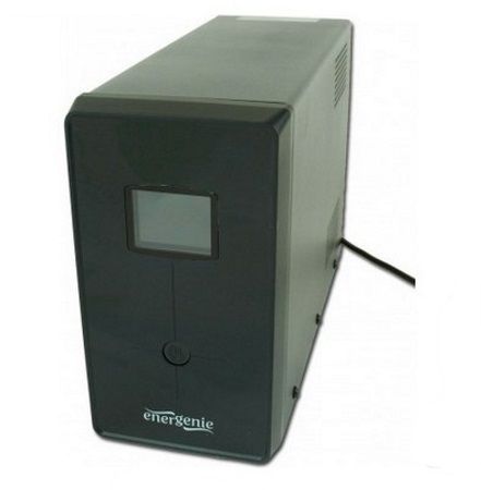Блок безперебійного живлення EnerGenie (EG-UPS-033) LCD дисплей, USB порт, 1200VA, чорний колір