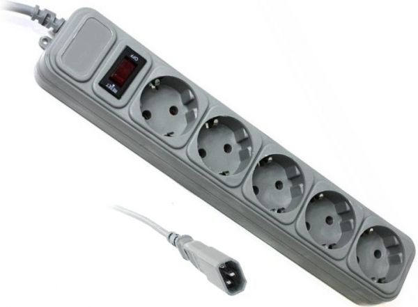 Мережевий фільтр від ББЖ 1.8м Gembird SPG5-X-6G 5розеток, сірий