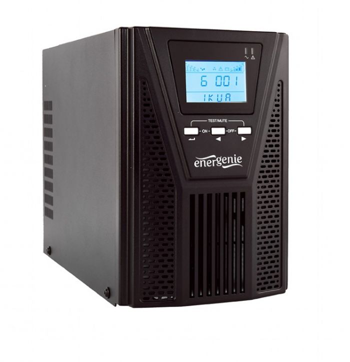 Блок безперебійного живлення EnerGenie EG-UPSO-1000, 1000VA (900 Вт), синусоїдальний сигнал, можливість підєднання зовнішніх акумуляторів