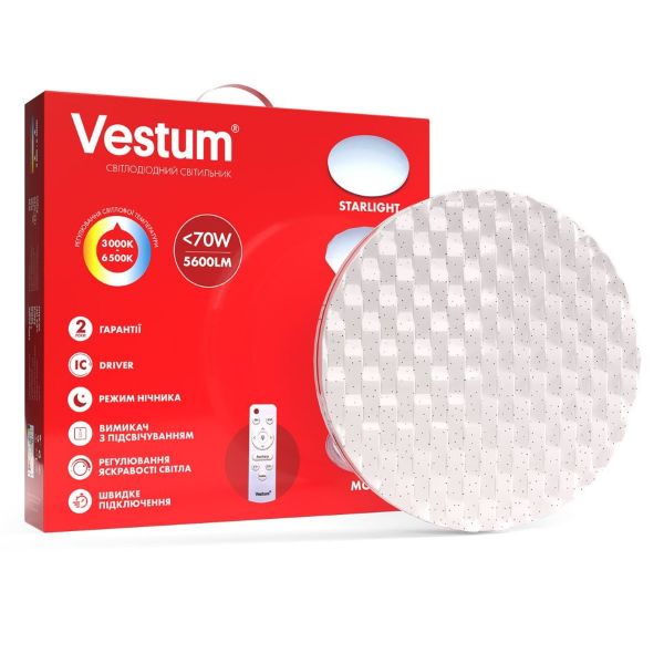 Светильник SMART Vestum CELL 70W 385*65мм 3000K-6500К, 5600Lm с д/у