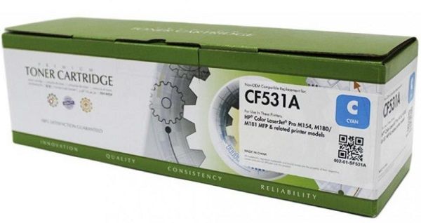 Картридж HP 205A (аналог CF531A)  0.9kpg  Cyan  *Static Control (002-01-SF531A)