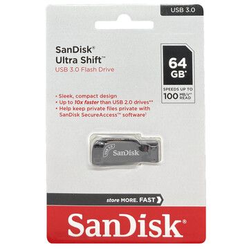 Накопичувач USB Flash drive  64GB SanDisk Ultra Shift  (USB3.0)  (up to 100MB/s)