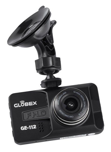Відеореєстратор Globex GE-112; роздільна здатність відео 1920x1080; кут огляду 120°; формати відео AVI,MJPEG