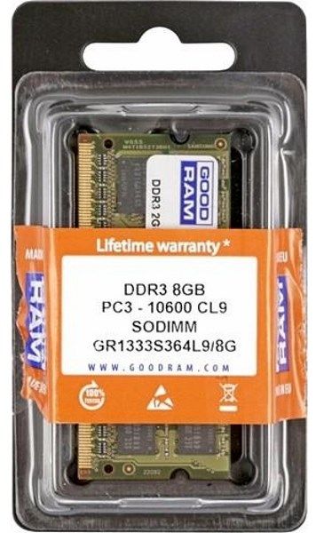 Пам'ять SoDDR3  8GB Goodram 1333MHz PC3-10600