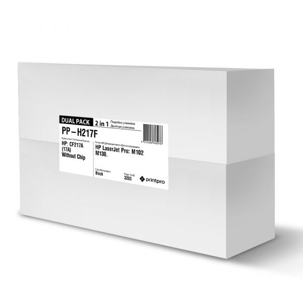Картридж HP (CF217A) LJ Pro M102/M130  (без чіпа)  DUAL PACK   (PP-H217F)  *PrintPro