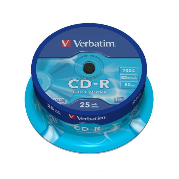 Диск CD-R 700MB Verbatim 52x Extra Protection  Cake 25pcs (43432)