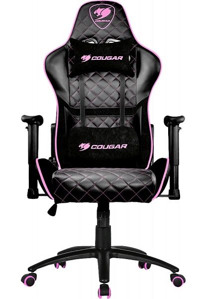 Крісло для геймерів Cougar Armor One Eva, дихаюча екошкіра, сталевий каркас, чорний + рожевий