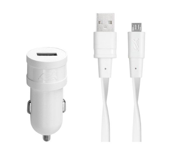 Автомобільний Зарядний пристрій RivaCase VA4211 WD1 (White) 1 порт, кабель micro USB