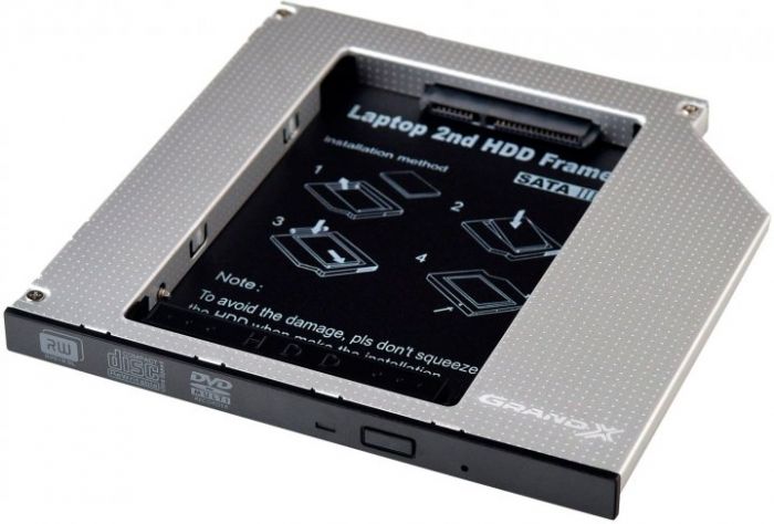 Адаптер-прехідник HDC-24 HDD 2.5" 9.5mm -> notebook DVD/RW-Drive SATA/mSATA (HDC-24)