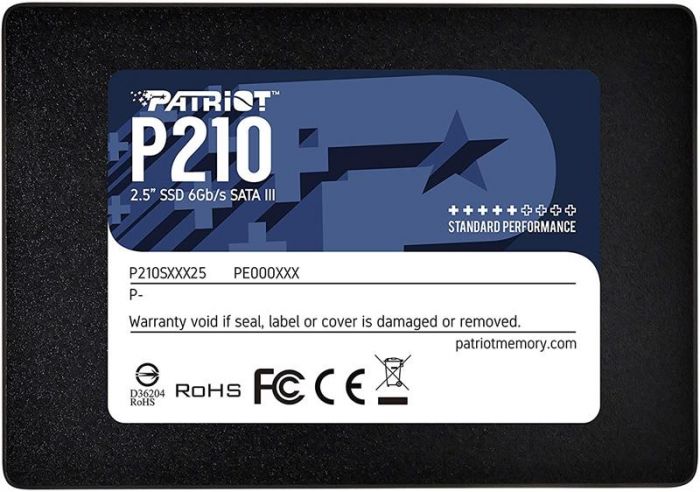 Твердотільний диск 2.5" 1TB  Patriot P210   (SATA, 540MB/s / 430MB/s) TLC (P210S1TB25)