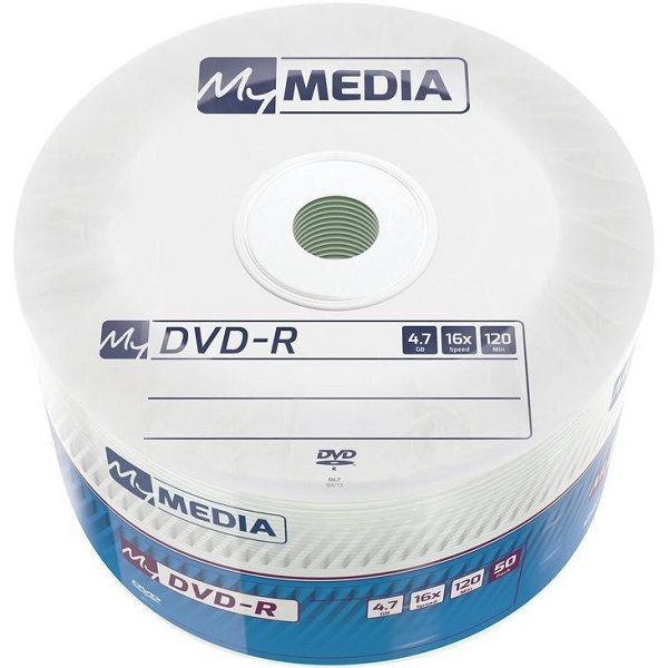 Диск DVD-R 4.7GB  16x   50рсs  MyMedia Matt Silver Wrap
