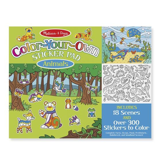 Набір для творчості Melissa&Doug Наклейки-розмальовки Тварини (MD9468)