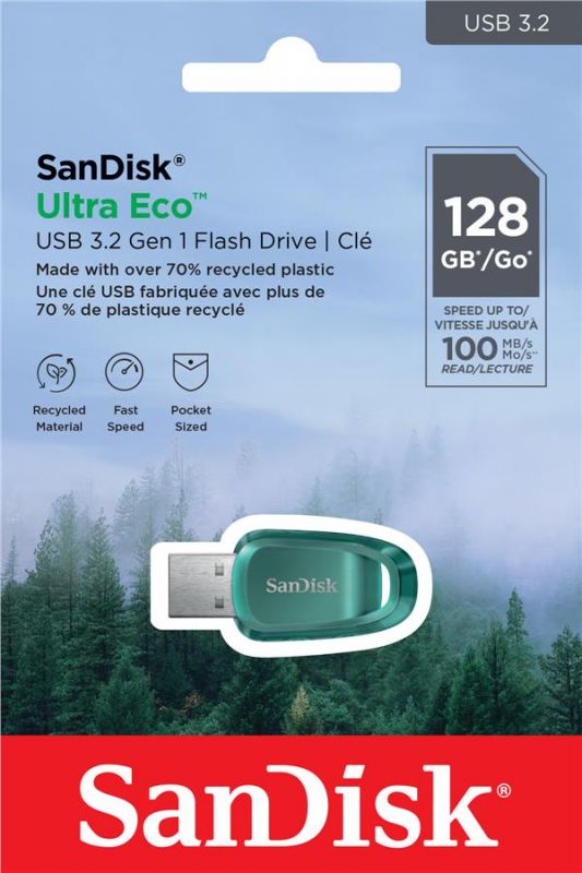 Накопичувач USB Flash drive 128GB SanDisk Ultra Eco  (USB3.2)  (up to 100MB/s)