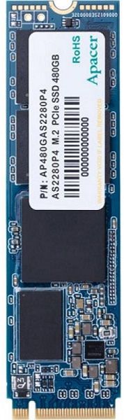 Твердотільний диск M.2   480GB  Apacer AS2280P4   NVMe PCIe 3.0, 3D NAND TLC, Read/Write 3200/2000 MB/sec  (AP480GAS2280P4-1)