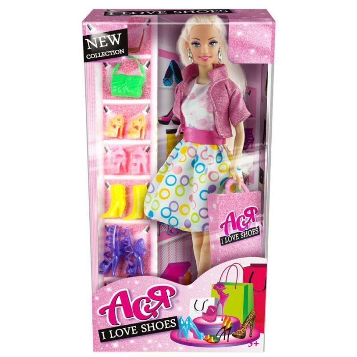 Лялька Ася Блондинка в платті Я люблю взуття 28 см (35082)