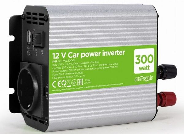 Автомобільний інвертор EnerGenie 300 W (EG-PWC300-01)