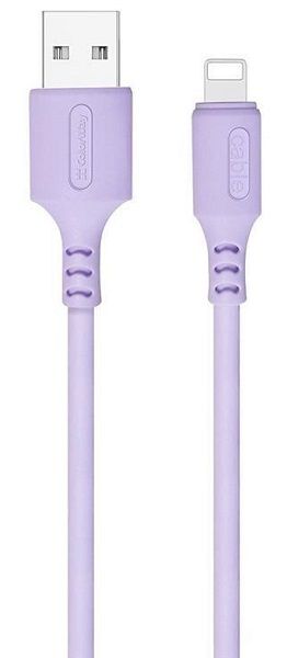 Кабель ColorWay USB - Apple Lightning (soft silicone) 2.4А 1м фіолетовий (CW-CBUL044-PU)