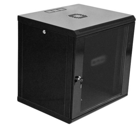 Шафа CMS 12U, 600x600x640мм (Ш*Г*В), економ, акрилове скло, чорна (UA-MGSWL126B)