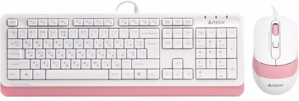 Клавіатура+миша провідні A4Tech F1010 (Pink/White) USB (4711421947367)