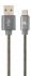Кабель Cablexpert USB2.0 - USB Type C (CC-USB2S-AMCM-2M-BG) A-папа/C-папа,2 м, преміум, 2.1А Grey
