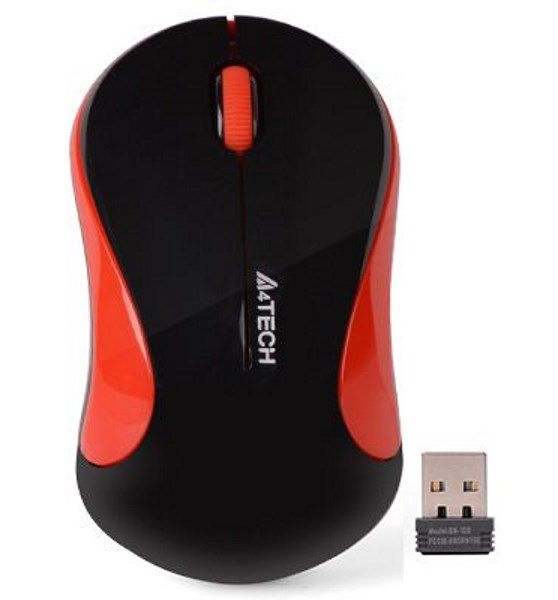 Миша A4Tech G3-270N (Black+Red) безпровідна V-Track USB, 1000dpi