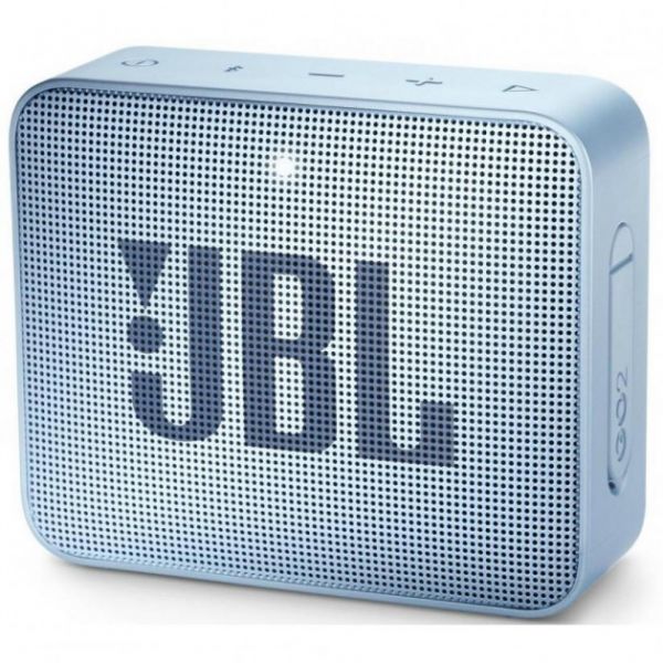Акустична система 1.0 портативна JBL GO 2, безпровідна, водозахищена, 1xMicro-USB, 1xStereo jack 3.5mm, Bluetooth, Cyan (JBLGO2CYAN)