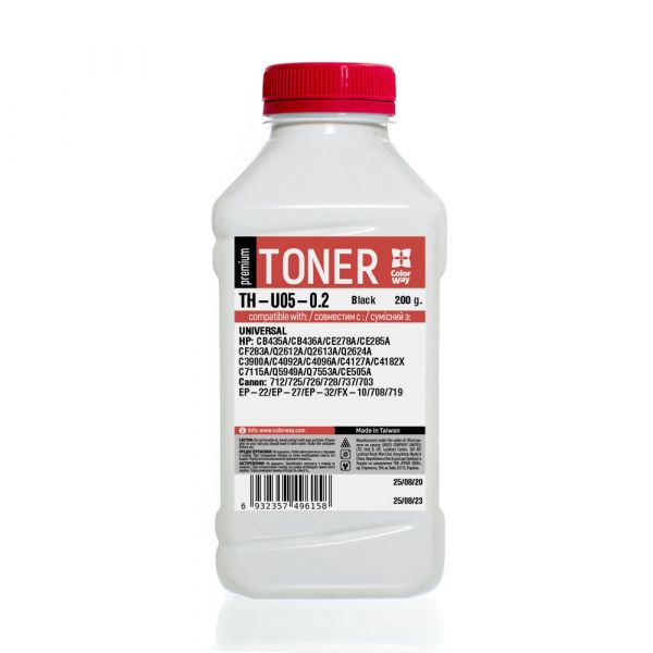 Тонер HP УНІВЕРСАЛЬНИЙ P1005/1102/1010/2035 Premium  200г  *ColorWay (TH-U05-0.2)
