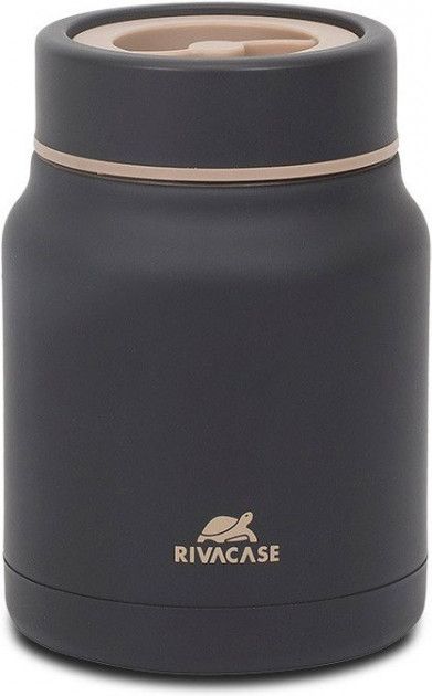 Термос харчовий RIVACASE 0.5 L чорний, подвійні стінки, збереження тепла 8 -12 годин, з відділенням для вареного яйця (90331BK)