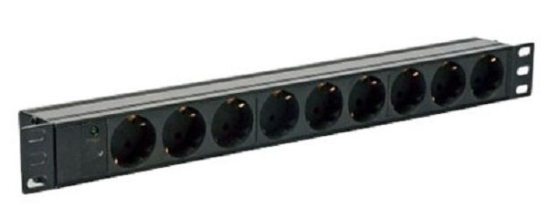 Фільтр мережевий Kingda C14 19" 1U на 9 під'єднань Schuko для серверної шафи/стійки (KD-GER(16)N1009WKPB19A-C14)