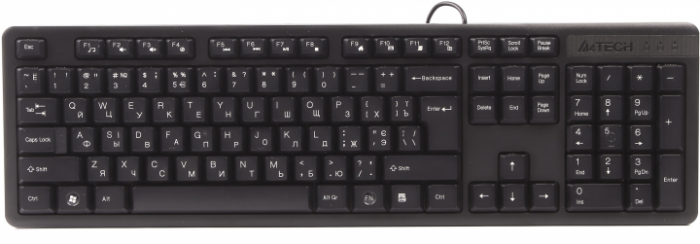 Клавіатура A4Tech KK-3 USB (Black) USB, колір чорний, гарячі клавіші (4711421960809)