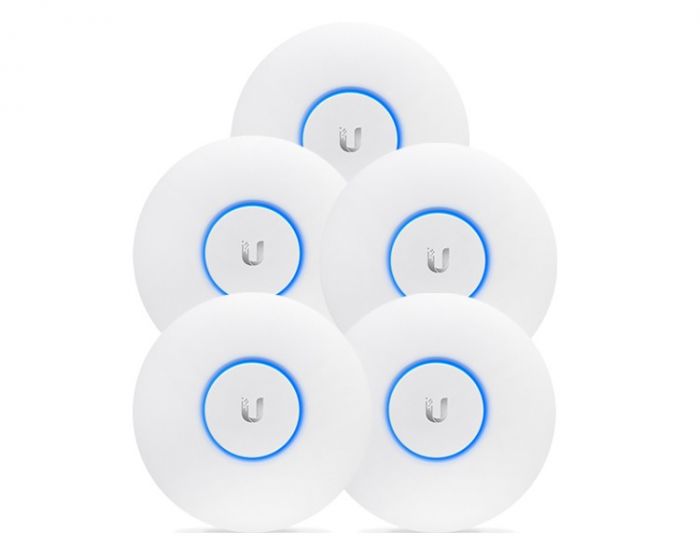 Точка доступа Ubiquiti UniFi AP AC Lite (UAP-AC-LITE, 5шт), 1xGLAN, PoE in, 2,4+5 GHz, 802.11a/b/g/n/ac, 3dBi, 20dBm, 2*2 MIMO, 300+867 Mbps, range 122 m.