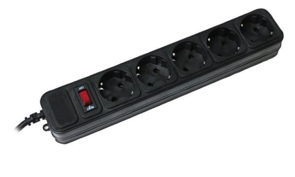 Мережевий фільтр 4.5м Geмbird SPG5-G-15B 5розеток, чорний