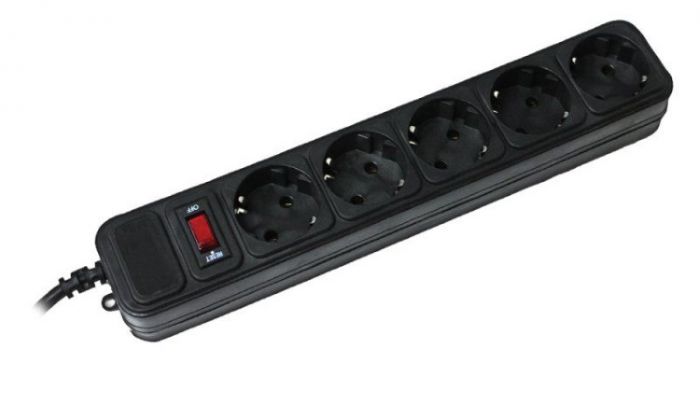 Мережевий фільтр 4.5м Geмbird SPG5-G-15B 5розеток, чорний