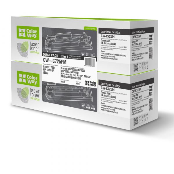 Картридж Canon 725 (LBP6000/MF3010) Universal  DUAL PACK  *ColorWay