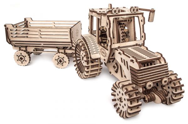 Дерев'яний 3D-пазл МІКО "Трактор з причепом" (М10012)