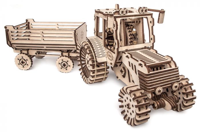 Дерев'яний 3D-пазл МІКО "Трактор з причепом" (М10012)