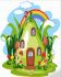 Картина за номерами Strateg ПРЕМІУМ Казковий будиночок розміром 30х30 см (ES142)