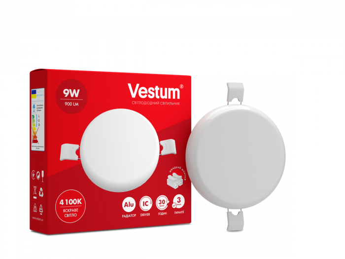 Светильник LED Акция "без рамки" круг Vestum 9W 4100K