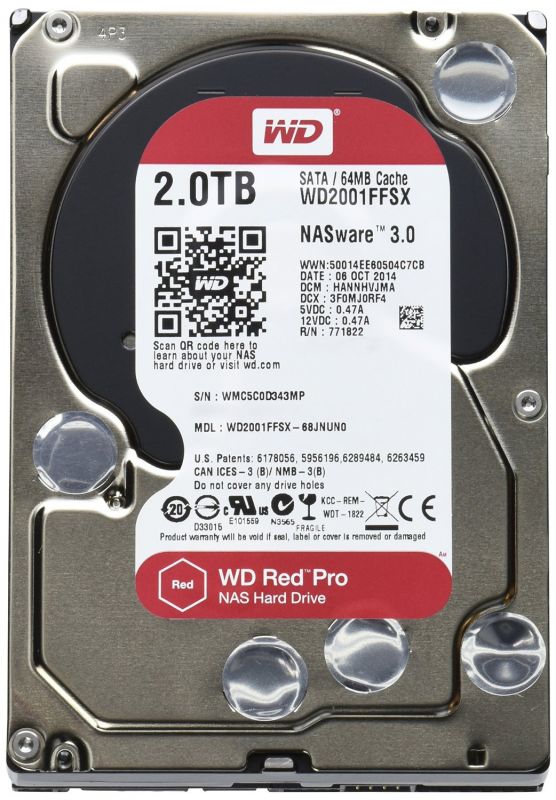 Жорсткий диск 3.5"   2TB Western Digital Red Pro NAS   64MB, SATA 3, 7200rpm  (WD2002FFSX)